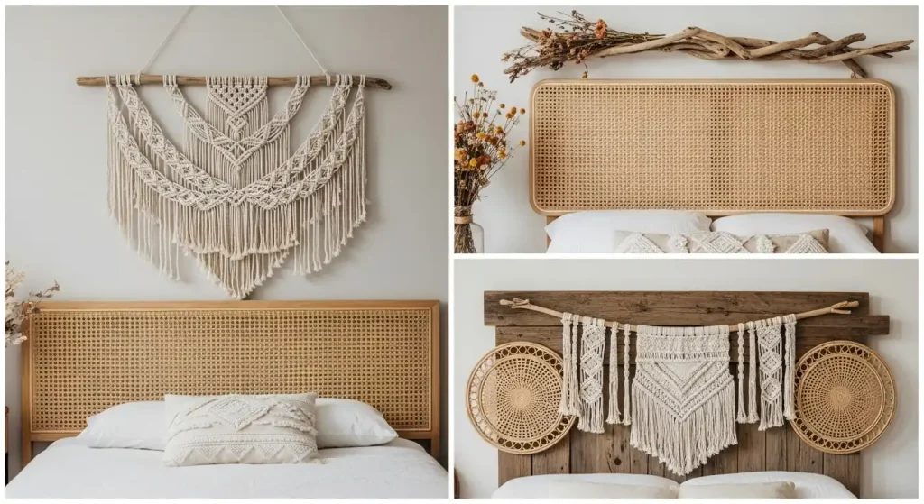 DIY Boho Rattan Headboard Alternatives You Can Make at Home 2 Macramé Wall Hangings as a Cozy Alternative