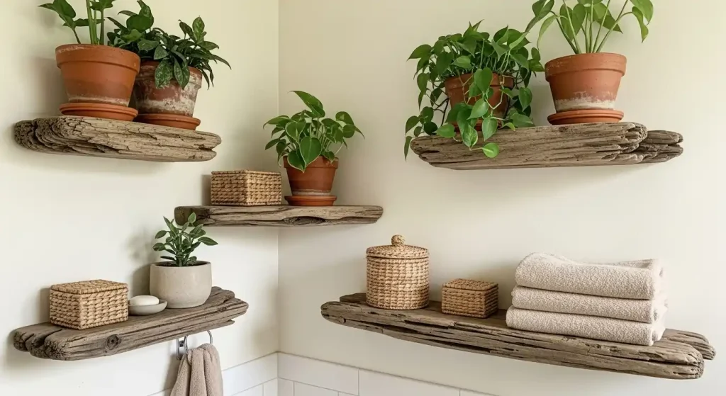 DIY Boho Driftwood Bathroom Shelves for Wall Storage: Easy Guide 2 Styling Tips for Your Boho Driftwood Bathroom Shelves