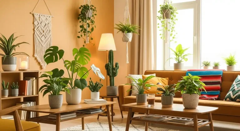 affordable boho indoor plant styling