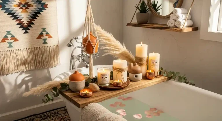 boho bathroom candle diffuser ideas