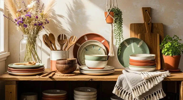sustainable kitchenware boho look