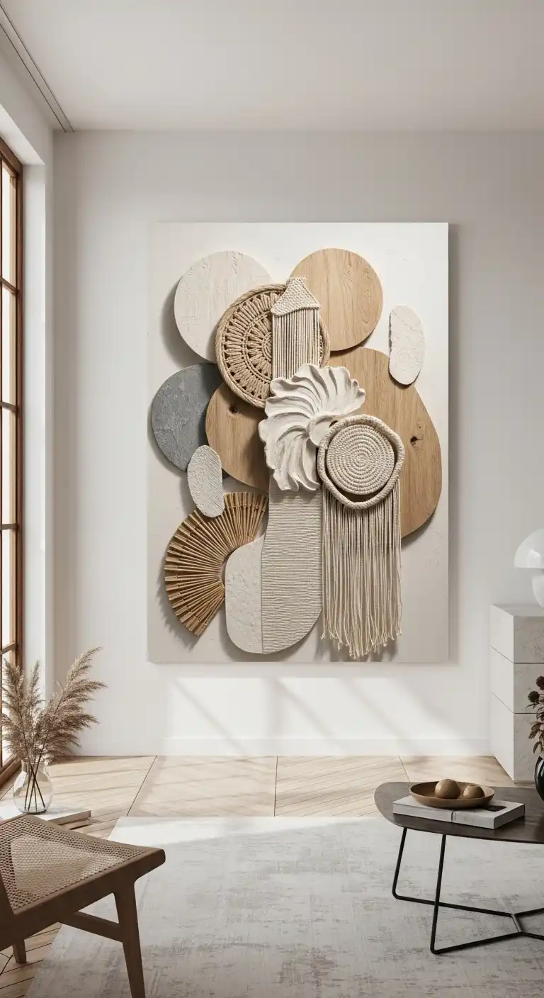 Inspiring Boho Abstract Wall Art Ideas for Your Home 14 12. Minimalist Sculptural Art