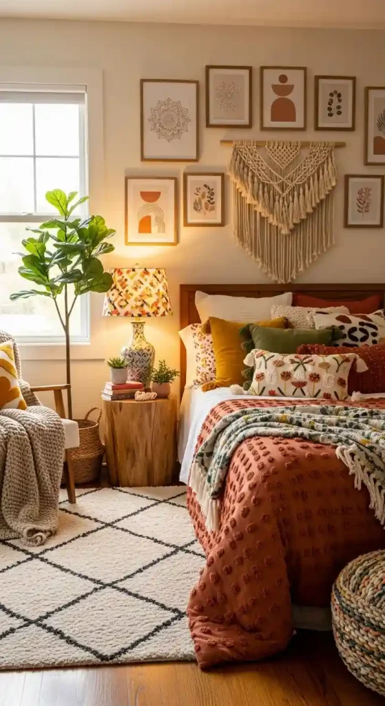 Cozy Boho Bedroom Ideas: 25 Warm and Inviting Styles You’ll Want to Copy 15 13. Cozy Bedside Retreat