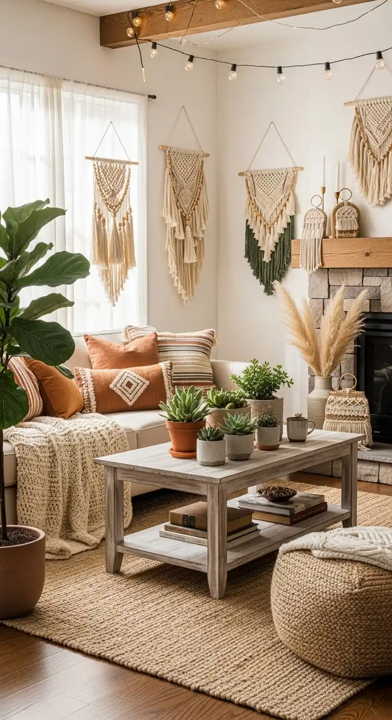 Boho and Rustic Decor Ideas to Create Cozy, Stylish Homes 15 13. Handwoven Wall Hangings