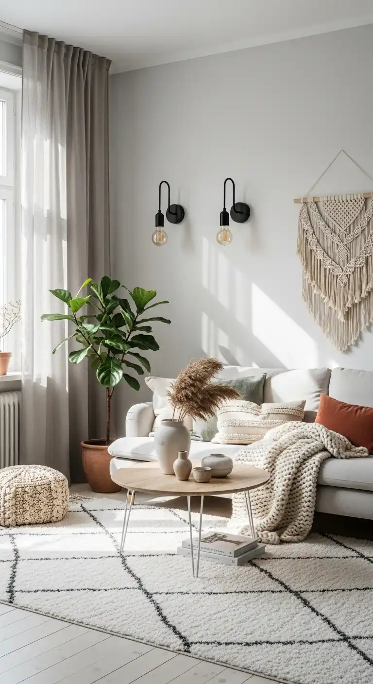 Scandinavian Boho Ideas to Create a Warm Minimalist Space 16 14. Minimalist Wall Sconces
