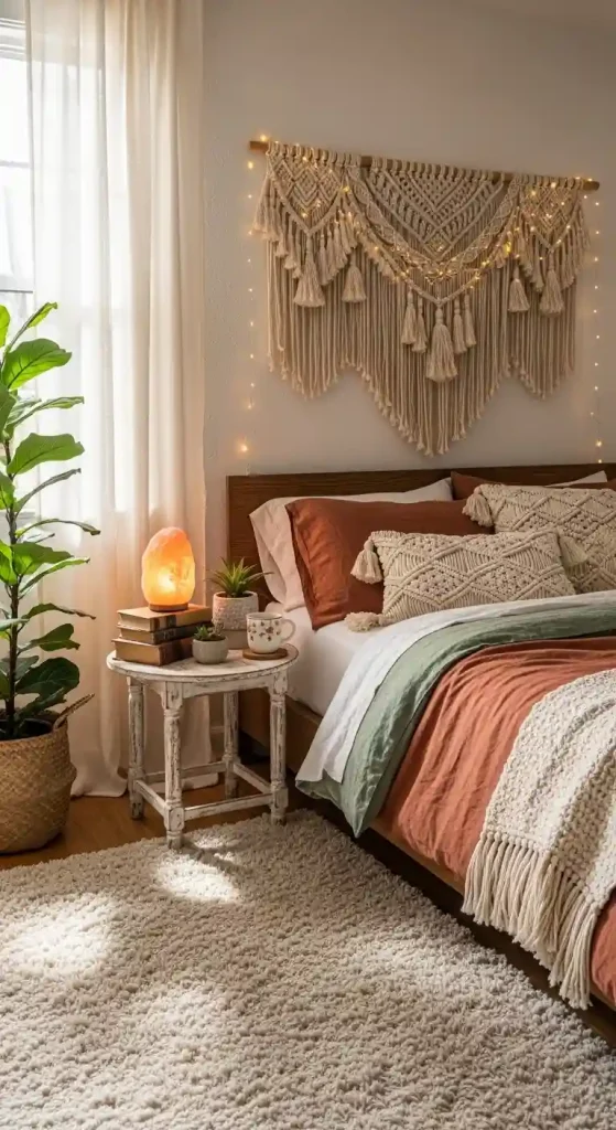 Cozy Boho Bedroom Ideas: 25 Warm and Inviting Styles You’ll Want to Copy 16 14. Textured Ceiling Treatments