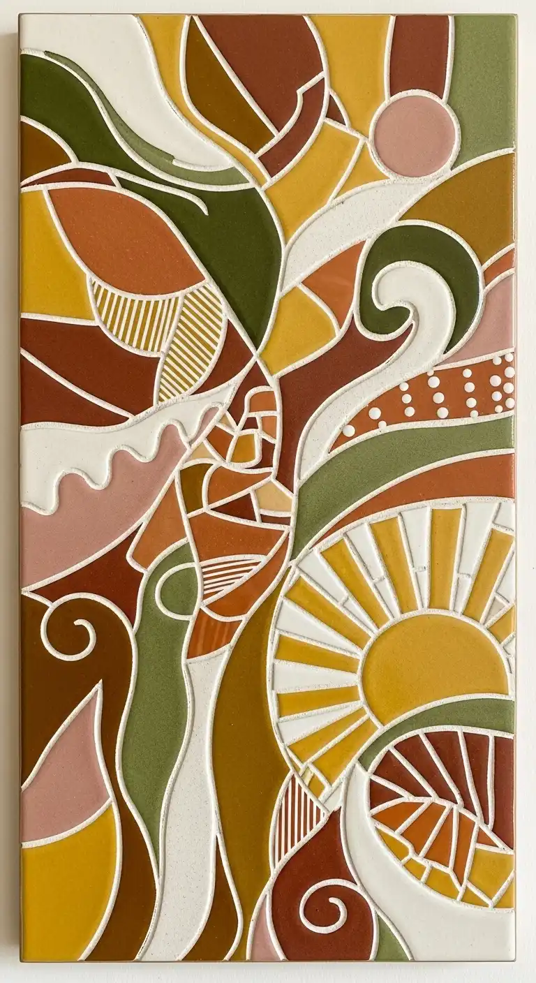 Inspiring Boho Abstract Wall Art Ideas for Your Home 19 17. Mosaic Tile Art