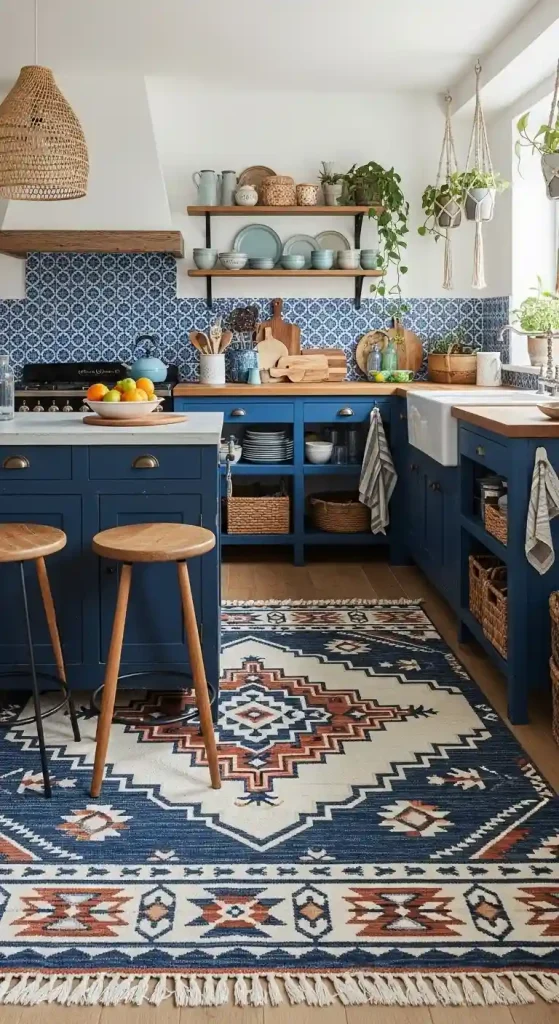 32 Boho Kitchen Blue Color Schemes To Inspire Your Space
