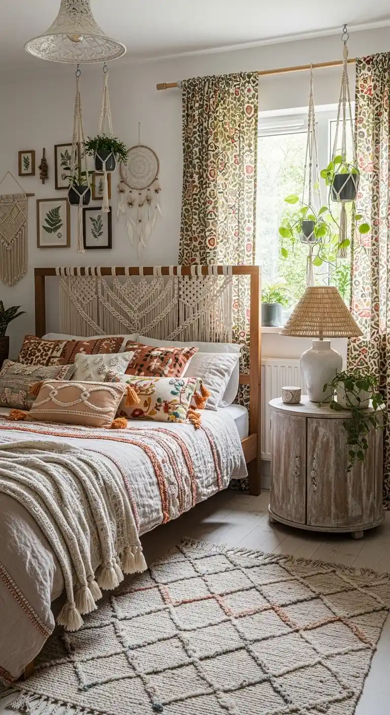 Boho Bedroom Decor Ideas: 21 Inspiring Ways to Bring Free-Spirited Style Home 20 18. Patterned Curtains
