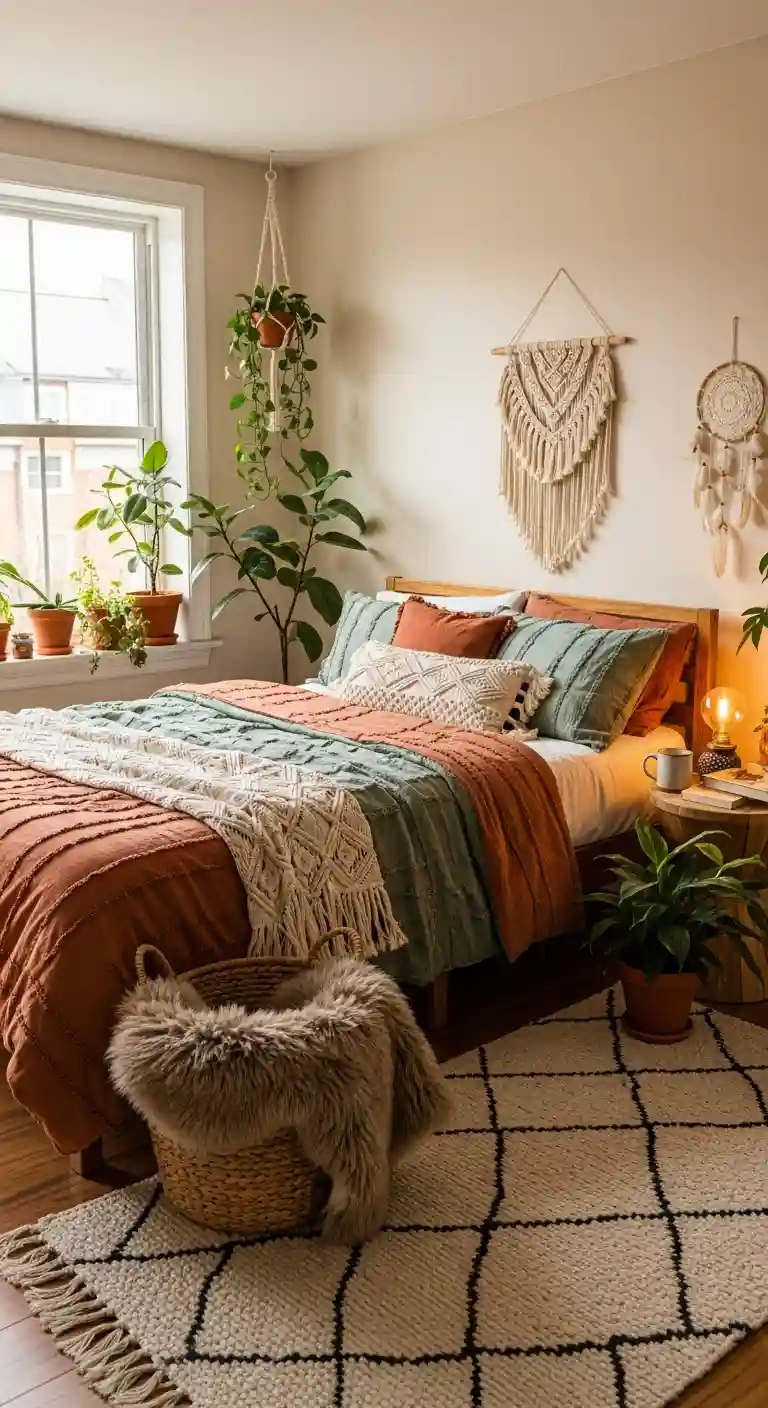 bedroom ideas boho earthy