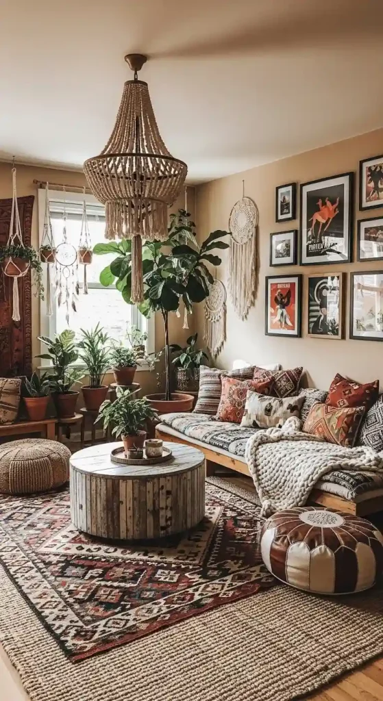 34 Inspiring Boho Living Room Hippie Ideas to Transform Your Space 20 20. Add a Statement Chandelier