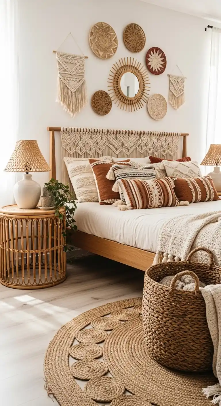 Boho Bedroom Decor Ideas: 21 Inspiring Ways to Bring Free-Spirited Style Home 22 20. Rattan and Wicker Accents
