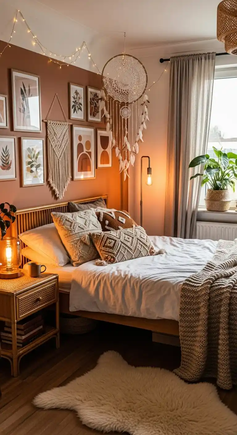 Boho Bedroom Decor Ideas: 21 Inspiring Ways to Bring Free-Spirited Style Home 23 21. Layered Lighting