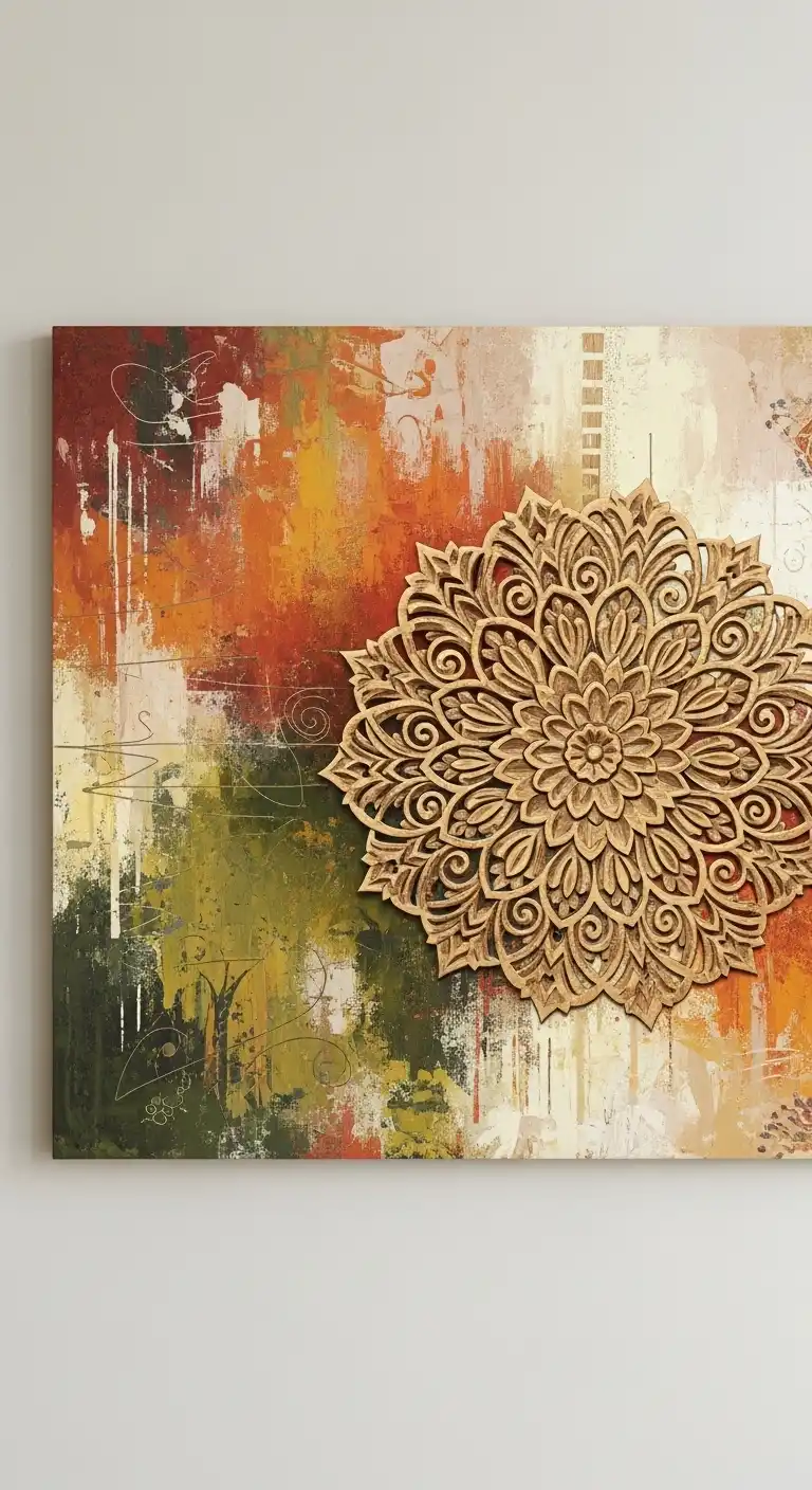 Inspiring Boho Abstract Wall Art Ideas for Your Home 23 21. Mandala Wood Carvings
