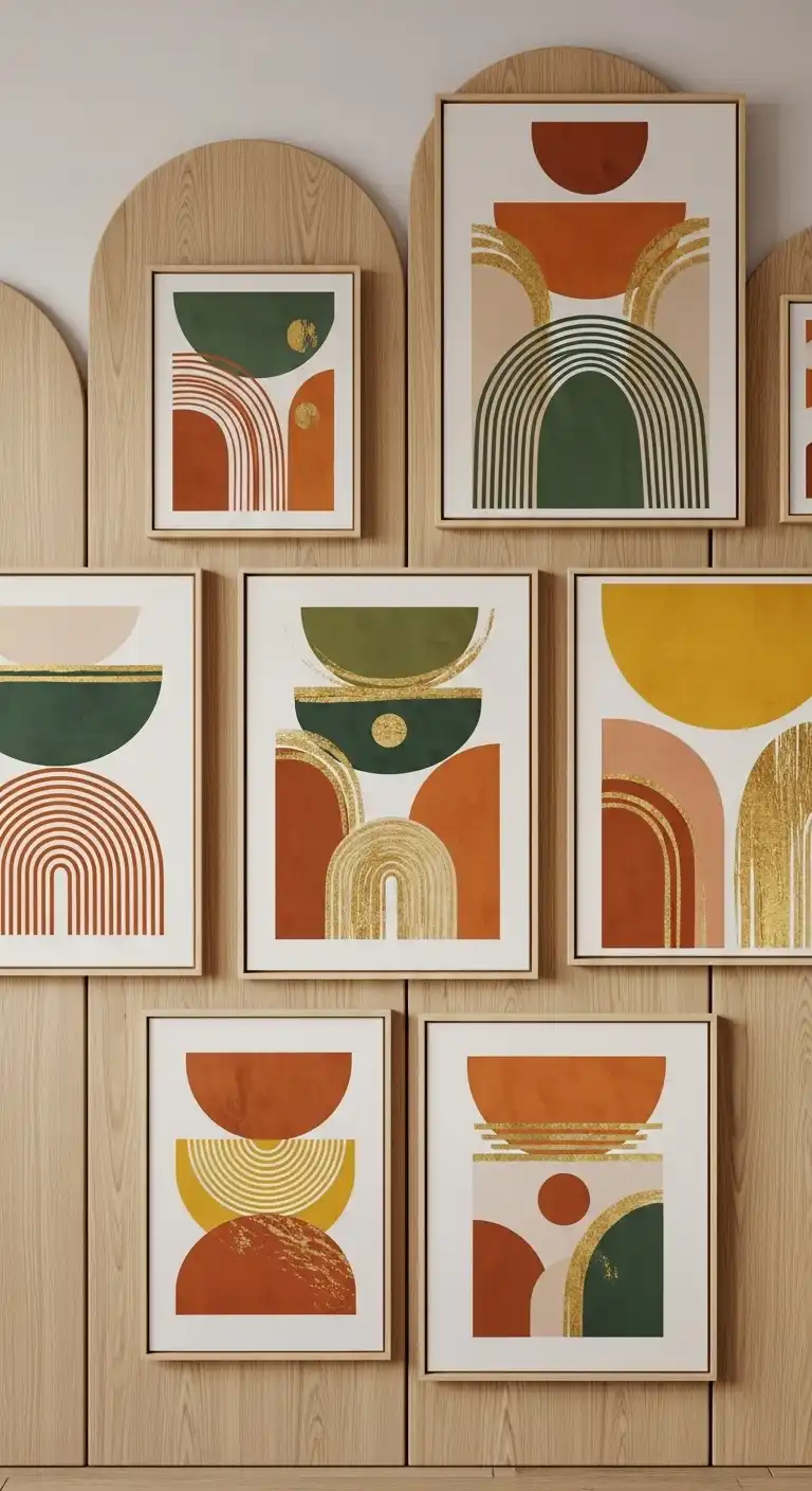 Inspiring Boho Abstract Wall Art Ideas for Your Home 28 26. Arched Wooden Panels