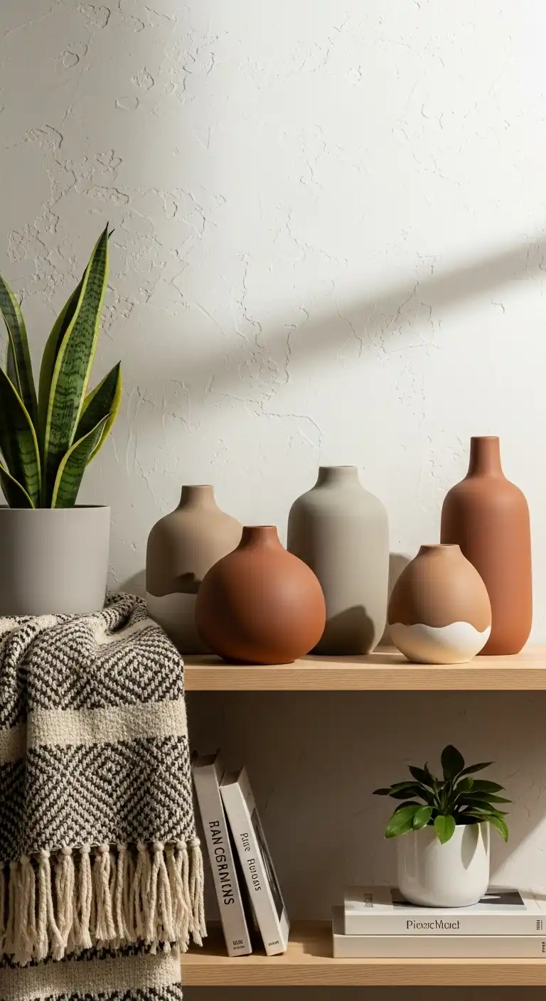 Scandinavian Boho Ideas to Create a Warm Minimalist Space 30 28. Artisanal Clay Vases