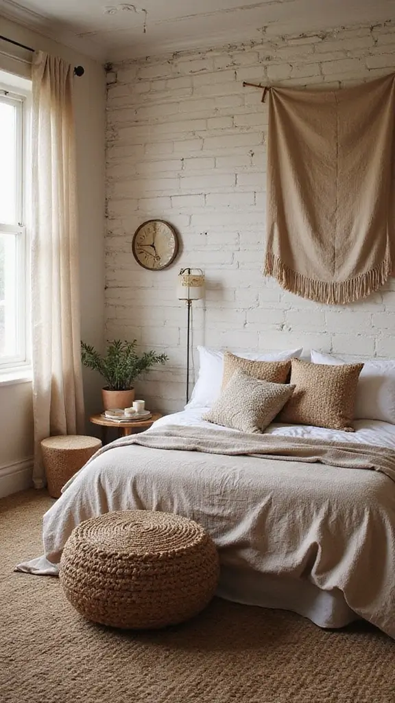 29 Small Boho Bedroom Ideas to Maximize Space in Style - 20. Textured Wall Treatments