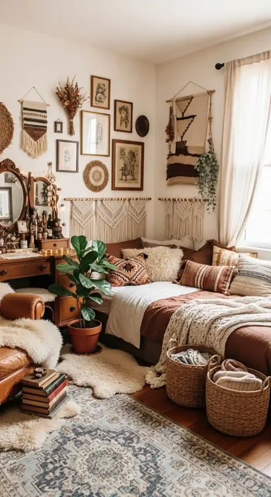 Cozy Boho Bedroom Ideas: 25 Warm and Inviting Styles You’ll Want to Copy 6 4. Vintage Finds and Thrifted Decor