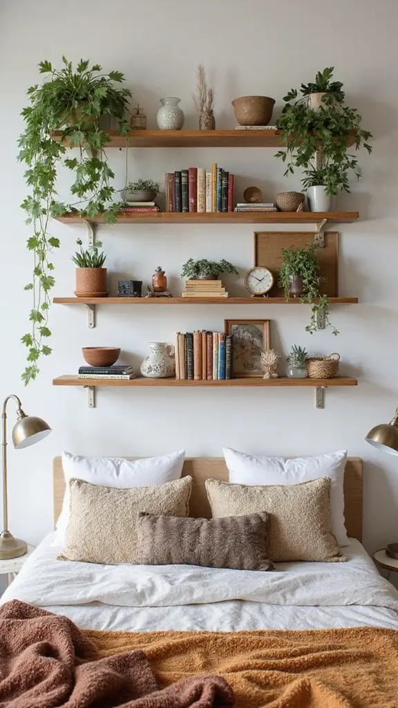 Boho Bedroom Decor Ideas: 21 Inspiring Ways to Bring Free-Spirited Style Home 18 Boho Bedroom Decor Ideas: 17 Inspiring Ways to Bring Free-Spirited Style Home - 16. Open Shelving