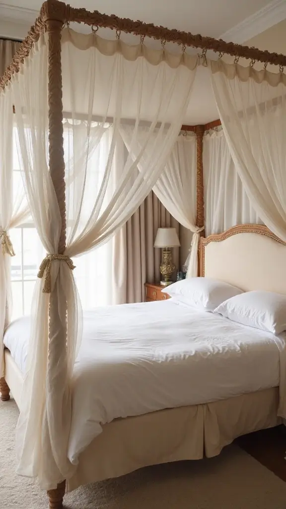 Grey Boho Bedroom Ideas: 29 Chic Neutrals with a Touch of Bohemian Flair 22 Grey Boho Bedroom Ideas: 29 Chic Neutrals with a Touch of Bohemian Flair - 21. Dreamy Canopy Beds