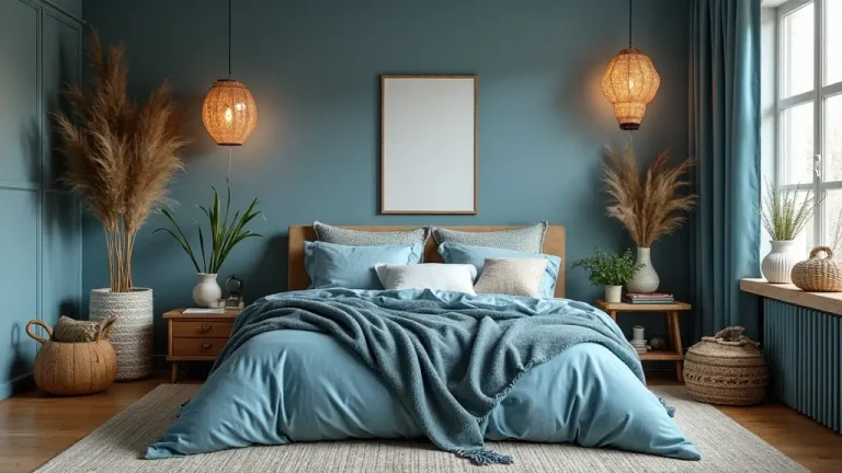 blue boho bedroom ideas