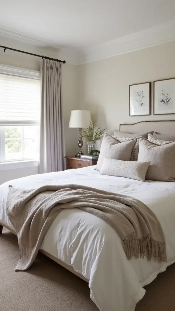 Grey Boho Bedroom Ideas: 29 Chic Neutrals with a Touch of Bohemian Flair 18 Grey Boho Bedroom Ideas: 29 Chic Neutrals with a Touch of Bohemian Flair - 17. Subtle Patterns for Depth