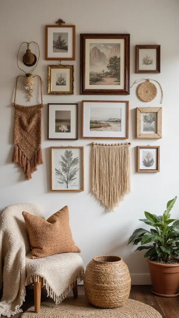 Boho Bedroom Decor Ideas: 21 Inspiring Ways to Bring Free-Spirited Style Home 8 Boho Bedroom Decor Ideas: 17 Inspiring Ways to Bring Free-Spirited Style Home - 6. Artsy Gallery Wall