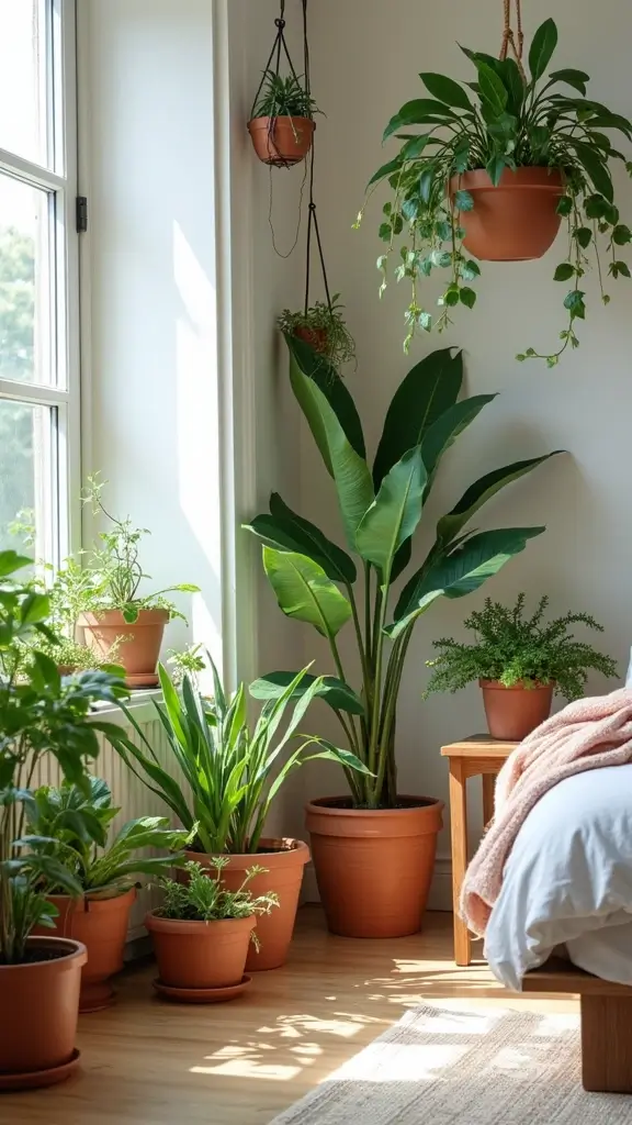 Grey Boho Bedroom Ideas: 29 Chic Neutrals with a Touch of Bohemian Flair 4 Grey Boho Bedroom Ideas: 29 Chic Neutrals with a Touch of Bohemian Flair - 3. Botanical Elements for a Natural Vibe