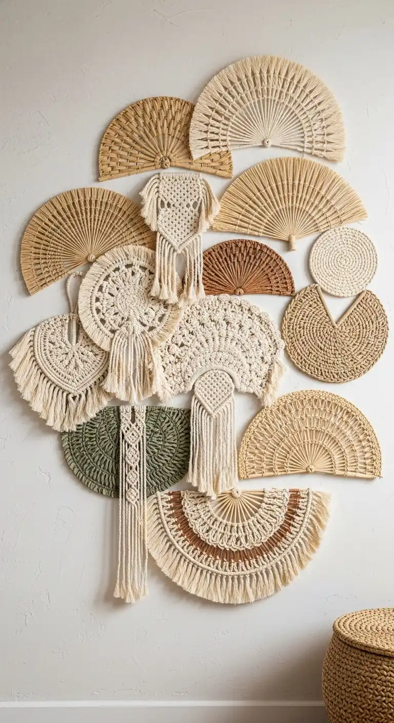 Inspiring Boho Abstract Wall Art Ideas for Your Home 11 9. Handwoven Wall Fans