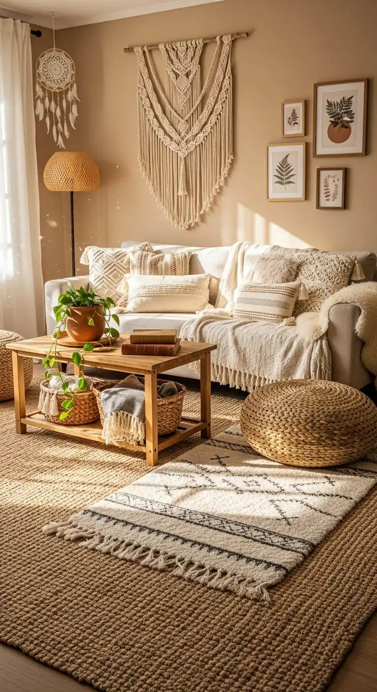 Boho and Rustic Decor Ideas to Create Cozy, Stylish Homes 11 9. Natural Fiber Area Rugs