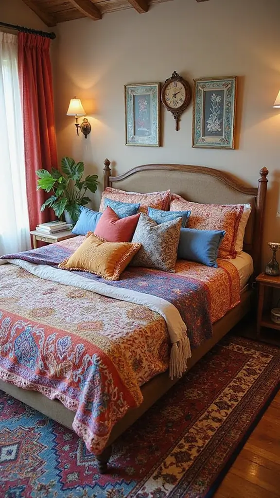 Colorful Boho Bedroom Ideas: 28 Playful Designs Bursting with Personality 3 Colorful Boho Bedroom Ideas: 28 Playful Designs Bursting with Personality - 1. Vibrant Textiles Galore