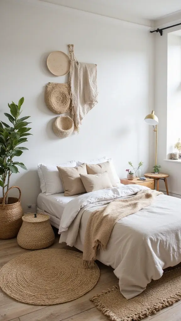 Grey Boho Bedroom Ideas: 29 Chic Neutrals with a Touch of Bohemian Flair 11 Grey Boho Bedroom Ideas: 29 Chic Neutrals with a Touch of Bohemian Flair - 10. Neutral Accessories