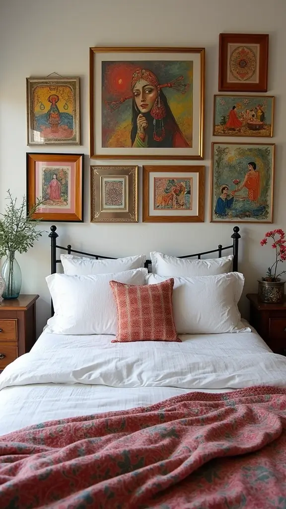 35 Modern Boho Bedroom Ideas for a Fresh, Trendy Look 20 35 Modern Boho Bedroom Ideas for a Fresh, Trendy Look - 18. Boho Artwork