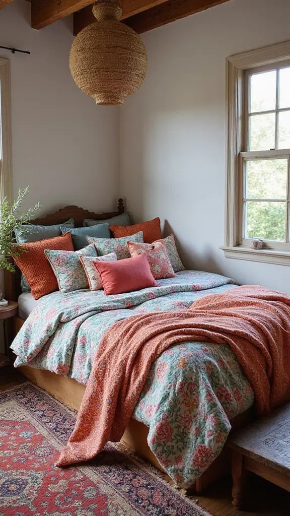 Colorful Boho Bedroom Ideas: 28 Playful Designs Bursting with Personality 23 Colorful Boho Bedroom Ideas: 28 Playful Designs Bursting with Personality - 21. Dreamy Bedding Combinations