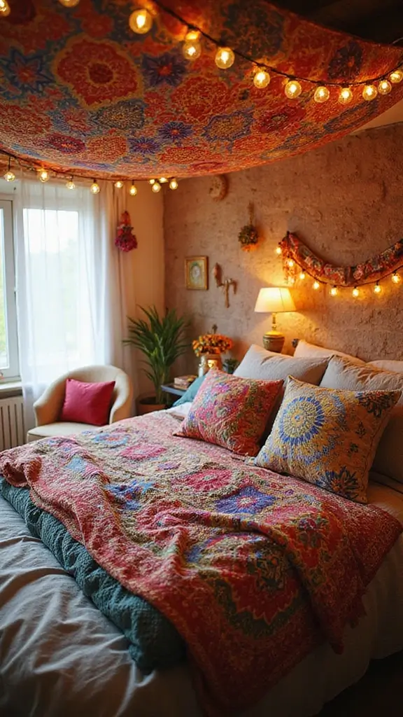 Boho Bedroom Decor Ideas: 21 Inspiring Ways to Bring Free-Spirited Style Home 13 Boho Bedroom Decor Ideas: 17 Inspiring Ways to Bring Free-Spirited Style Home - 11. Colorful Bed Canopies
