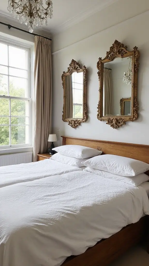 Grey Boho Bedroom Ideas: 29 Chic Neutrals with a Touch of Bohemian Flair 27 Grey Boho Bedroom Ideas: 29 Chic Neutrals with a Touch of Bohemian Flair - 26. Vintage Mirrors for Elegance