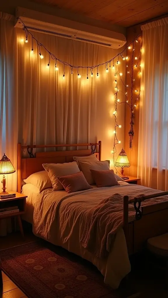 Colorful Boho Bedroom Ideas: 28 Playful Designs Bursting with Personality 18 Colorful Boho Bedroom Ideas: 28 Playful Designs Bursting with Personality - 16. Layered Lighting