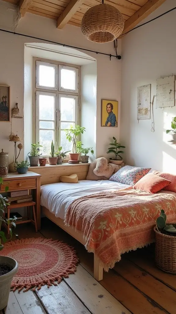 29 Small Boho Bedroom Ideas to Maximize Space in Style - 25. Upcycled Furniture