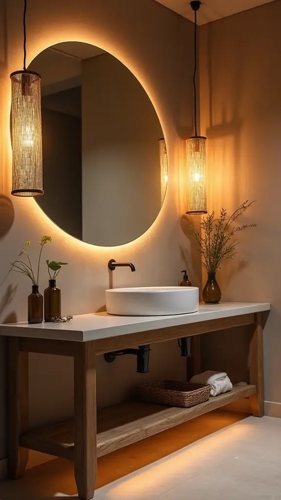 Boho Vanity Ideas Bathroom: 29 Chic and Functional Designs 12 11. Unique Lighting