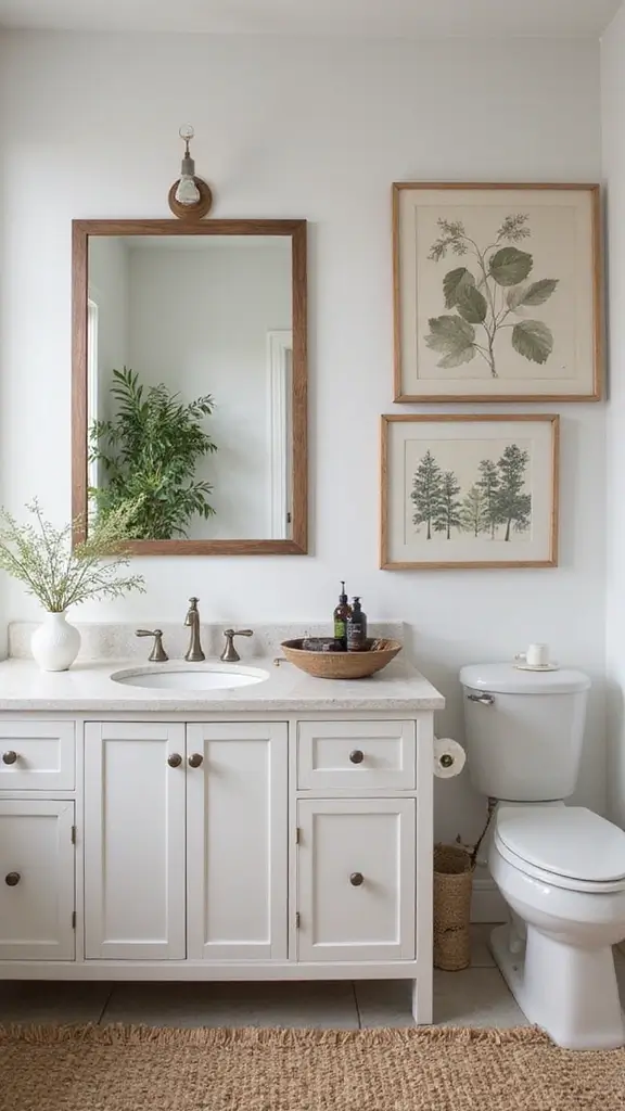 Boho Vanity Ideas Bathroom: 29 Chic and Functional Designs 13 12. Wall Art and Decor