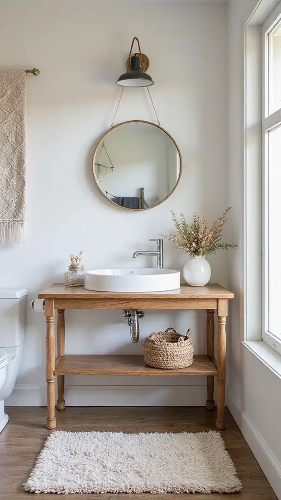 Boho Vanity Ideas Bathroom: 29 Chic and Functional Designs 15 14. Soft Textured Rugs