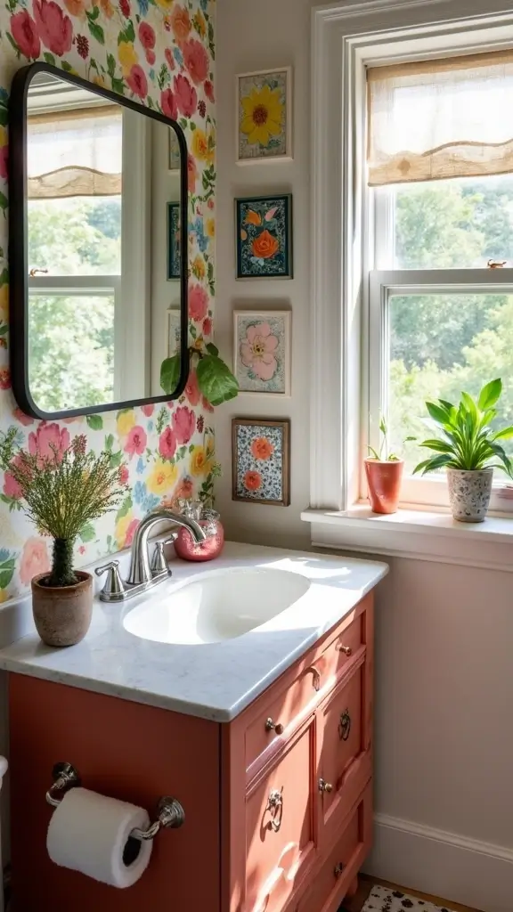 Boho Vanity Ideas Bathroom: 29 Chic and Functional Designs 25 24. Fun Artwork Displays