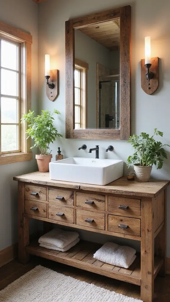 Boho Vanity Ideas Bathroom: 29 Chic and Functional Designs 27 26. Reclaimed Wood Accents