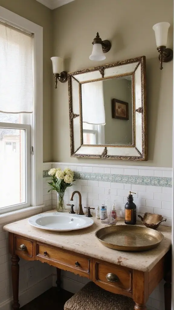 Boho Vanity Ideas Bathroom: 29 Chic and Functional Designs 4 3. Vintage Finds 1