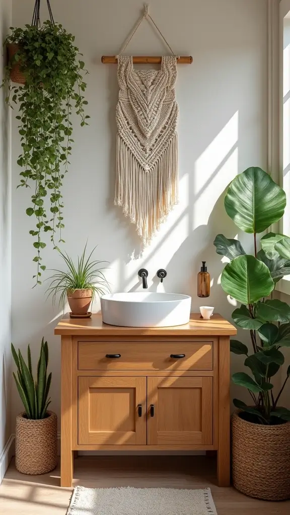 Boho Vanity Ideas Bathroom: 29 Chic and Functional Designs 5 4. Macrame Masterpieces