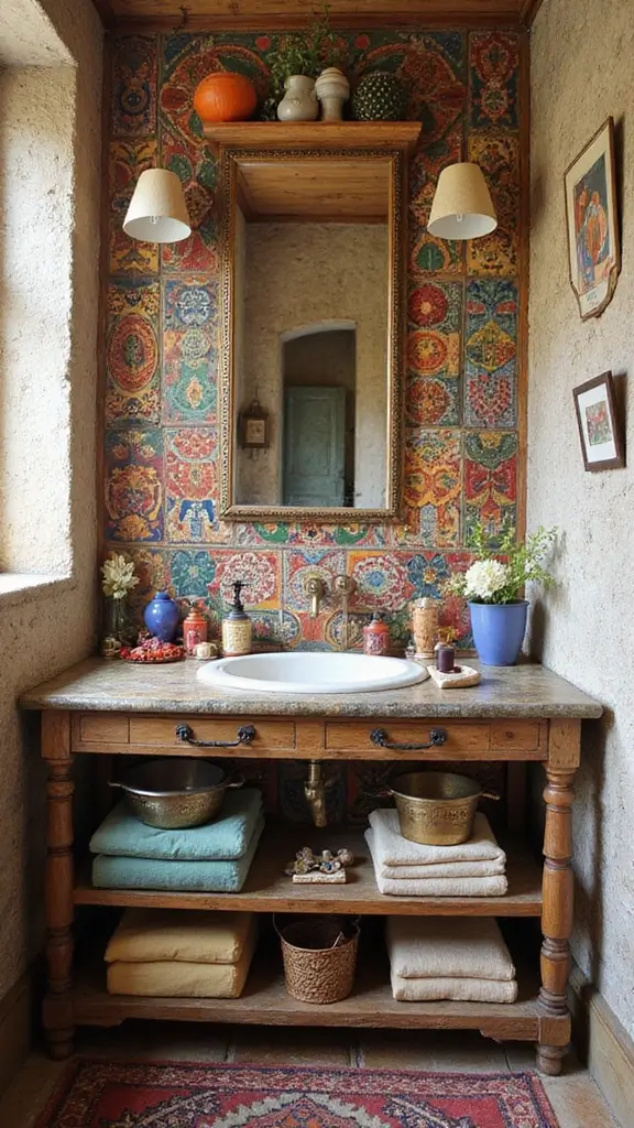 Boho Vanity Ideas Bathroom: 29 Chic and Functional Designs 8 7. Eclectic Accessories