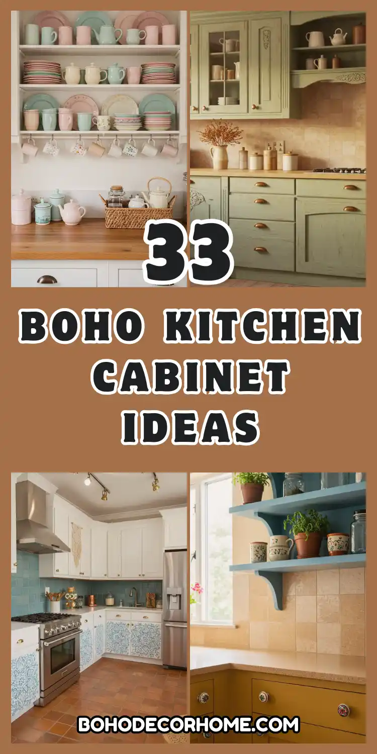33 Boho Kitchen Cabinet Ideas for a Unique, Stylish Space 2 Boho Kitchen Cabinet