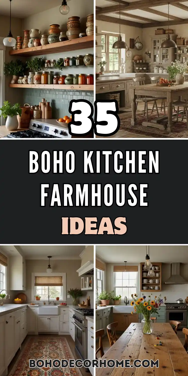 35 Beautiful Boho Kitchen Farmhouse Ideas to Elevate Your Space 2 Boho Kitchen Farmhouse