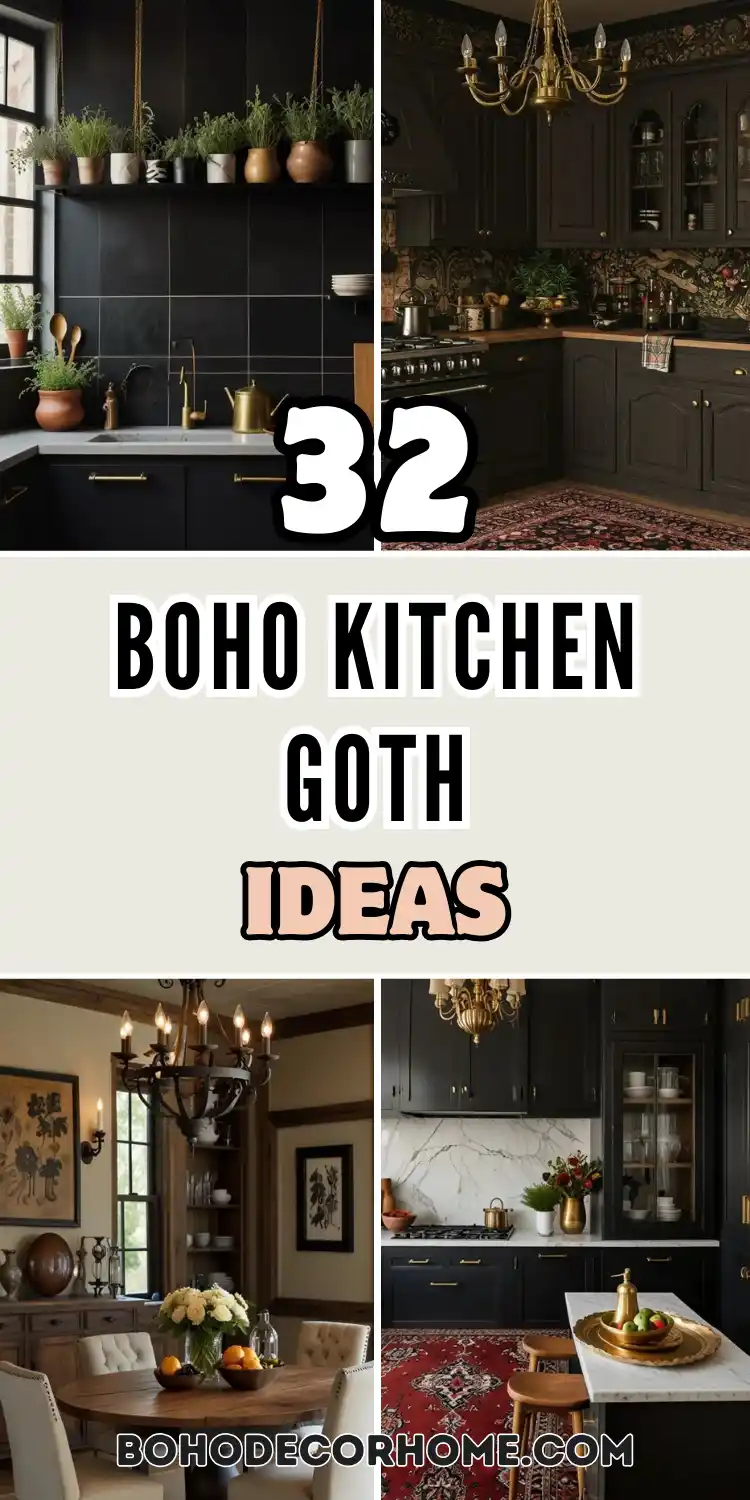 32 Stunning Boho Kitchen Goth Ideas for Dramatic Style 2 Boho Kitchen Goth