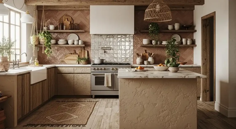 Earthy Tile and Texture Combos for a Cozy Boho Kitchen Style